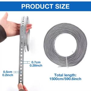 Iron Galvanized Steel Strip 15m Bendable Multi-Hole Grooved Metal Strip 3/4 Inch For Pipe Hanging Support/Sheet Metal Processing