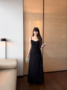 Đầm Cinch Waist Elegance Pháp