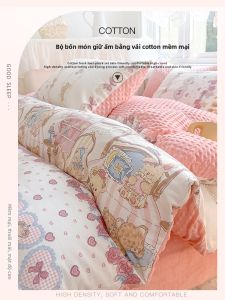 Yuzhaolin | Bộ Chăn Ga Gối Cotton Mềm Ấm