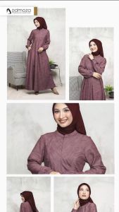 MUTIF Gamis DAMOZA KHANSA Red Blue Terbaru Dress Wanita Muslim Katun Kualitas Nyaman S-3XL