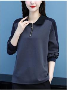 เสื้อสเวตเตอร์คอโปโลแขนยาวผ้าฝ้ายแท้บางสำหรับผู้หญิงไซส์ใหญ่สไตล์เกาหลีแฟชั่นฤดูใบไม้ผลิและฤดูใบไม้ร่วง