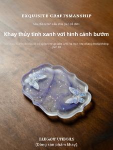 TUOTU | Khay thuỷ tinh hình bướm dùng pha trà đựng trái cây