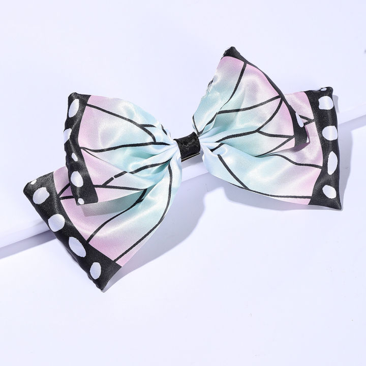 Anime Cosplay Bow Hair Clips Accessories Shinobu Nezuko Tanjirou ...