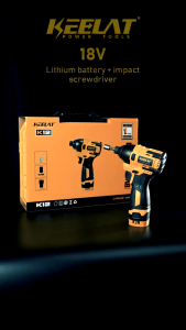 KEELAT 18V Brushless Cordless Impact Driver Electric Screwdriver Drill Tool Kit with Drill Bit Set Portable Power Tool