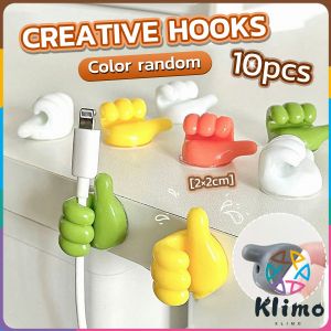 KLIMO Thumb Up Shape Hook soft Wire Cable Holder Multifunctional Plant Vines Clip Random Color 10pcs