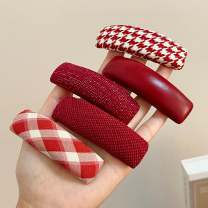 คลิปหนีบผมสีแดงวินเทจสำหรับผู้หญิง คลิปหนีบผมด้านข้าง ตกแต่งผม คลิปหนีบผมด้านหลังศีรษะ เครื่องประดับผม เครื่องประดับผมสำหรับฤดูใบไม้ผลิ 2024