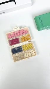 [SG Stock] Portable Pill Box Travel Medicine Organizer Moisture-Proof 7-Day Compartment Pill Container