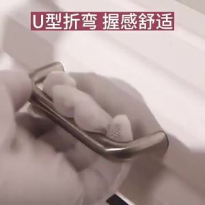Solid Stainless Steel U Type Cabinet Door Handles 64mm-320mm Silver Wardrobe Cupboard Door Handle Nordic Drawer Door Knobs Pulls