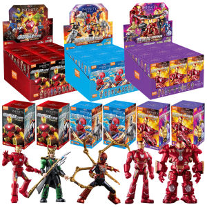 1/9Pcs BLOKEES Marvel Avengers Blind box toys 10cm iron man MK50 Spider-Man Loki Hulkbuster Action Figure building block toys