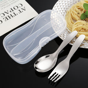 316 stainless steel food grade spoon fork portable tableware student tableware office tableware childrens spoon fork tableware set