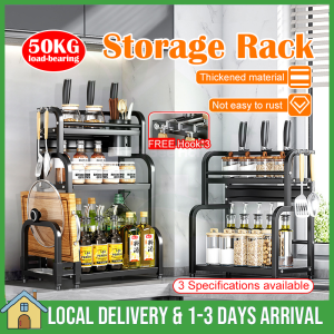 Kitchen Spice Rack Multifunction Storage Rak Knife Rack Chopping Board Seasoning Storage Rak Condiment Rack Rak Dapur