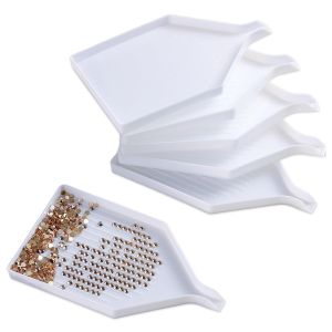 Plastic Diamond Art Painting Bead Sorting Trays (3.8 X 2.2 Inches) Accessories and Tools for DIY Crafts (5PCS Tray)