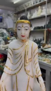 แกะสลักปางเปิดโลก หินพม่า ความสูง18นิ้ว เสริมดวงชะตา