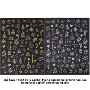 Tem Dán Móng Tay Giáng Sinh Mùa Đông Dễ Dán Trang Trí Móng Tay Tự Làm Cho Tiệc Tùng Và Đám Cưới Chất Liệu PET