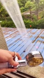 Bộ Vòi Sen Tăng Áp Cánh Quạt Đầu Xoay 360 độ Có Nút Chặn Nước Kèm Lõi lọc