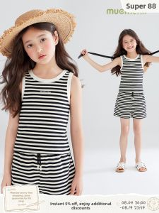 MUCMUKN | Breathable Girls Striped Tank Top