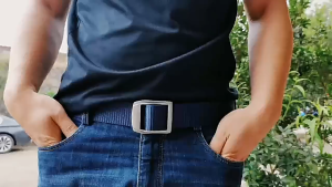 เข็มขัด ผ้าไนลอน หัวโลหะผสมแบบคล้องไม่ต้องเจาะรู สไตส์อินเทรนด์ แฟชั่นสำหรับผู้ชาย