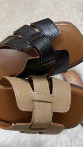 ✨TTFS✨ Elegant H-Weave Women Sandals Kasut Perempuan Slip-On Square Toe Daily Comfort (36-40) ZR1000