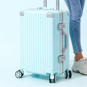 Durable Aluminum Frame Luggage Suitcase with Four-Way Wheels for Men And Women Travel Bag Fashionable Hardshell Carry-On
