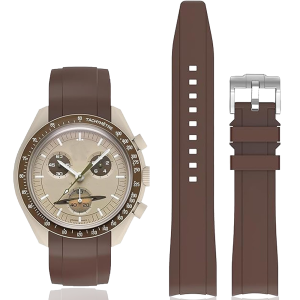 Rubber Strap For Omega X Swatch Moonswatch 20mm Watch Universal Curved End 20mm 22mm Waterproof No Gap Watchbands for Women Men