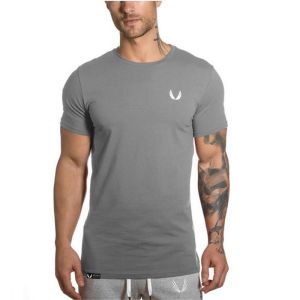 Áo Thun Nam Cotton Màu Đen Tay Ngắn Thể Thao Thường Ngày in Họa Tiết Cổ Tròn Thoáng Khí Mùa Thu 2021