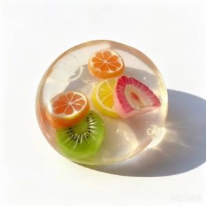 Aitemay 🔥2pcs Fruit Water Ball Squishy Stress Relief Toy Slow Rebound Jelly Fidget Kneading Dough Desk Decoration Cute Gift For Kids Adults Anxiety Relief Soft Squeeze Toy