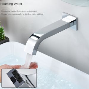 Wall Mounted Sensor Faucet Copper Bathroom Basin Automatic Touchless Faucet Single Cold and Hot Infrared Intelligent Tap Public Faucet