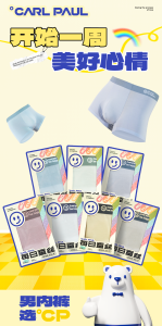 Carl Paul CP Daily Silk Men Mid-Rise Boxer Briefs Modal Seamless Soft Comfortable Week Days Underwear