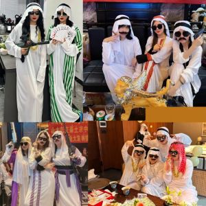 Kids Boys Girls Arab King /Prince/Princess/Shepherd Cosplay Outfits 3Pcs /5Pcs School Activities Parade United Nations Day Halloween Costume for Children 4-12 Years
