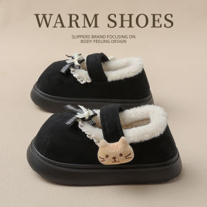 Dép Cotton Dễ Thương Có Đế Cao Su Chống Trượt Cho Nữ Mùa Đông 2025 Dép Cotton Lông Cừu Trong Nhà Dép Lười Cho Nữ