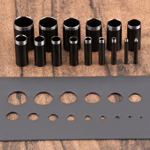 15pc/set High-Speed Steel Leather Circle Punching Set Sharp Hollow Hole Cutter Mold for Leather Fabric Paper Crafting Project