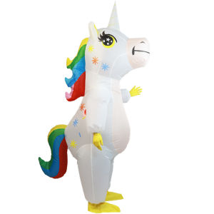Cute Unicorn Inflatable Costume Suits Dress Mascot Christmas Party Cosplay Costumes for Man Woman Adult Boys Girls
