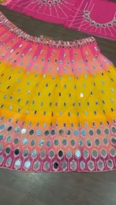 [PRE-ORDER] Semistitched Real Mirror Embroidered Work With Cancan Lengha (10-15days delivery)