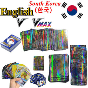 Takara Tomy | English Pokemon V VMAX Cards Korean Version Holographic Rare Flash Cards Set for Pokemon Trading Card Game Collection Gift