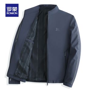 ROMON | Lormen Mens Casual Jacket Spring Autumn New Style Mid-aged Dad Business Leisure Turn-down Collar Workwear Coat For Men