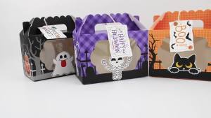 12 Chiếc Halloween Trick Or Treat Giấy Goodie Túi Có Cửa Sổ 4 Thiết Kế Hỗn Hợp Chủ Đề Động Vật Hoạt Hình Dự Tiệc Cung Cấp Đồ Dùng 16x9x11cm