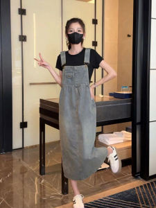 Denim Dress Easiest for Match Womens Thin Vintage Skirt Strap Spring and Summer Fat 2024 Sister New Arrival over the Knee Super-Fairy Spaghetti-Strap