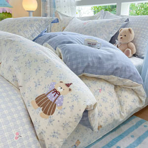 MiiOW | Bộ Đồ Giường Bằng Cotton cho Ký Túc Xá 4 Món