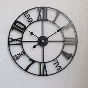 Minimalist Nordic Series Wall Clock Iron Art Hot Sale Home Living Room Porch Mute Clock Simple Retro Creative Wall Decoration 56cm