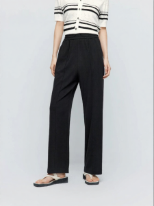 SEIFINI | Black Straight Leg Casual Pants