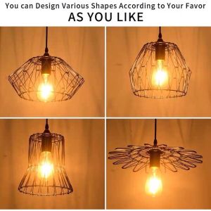 【COD & Ready &Free bulb】Rohstar Minimalist chandelier E27 Vintage style Black/Rose gold Pendant Lighting