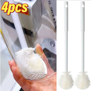 4Pcs Long Handle Flexible Brush Large Silicone Brush Head Milk Bottle Washing Brushes Cup Cleaning Brush Kitchen Cleaning Tool