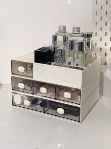 Transparent Acrylic Cosmetic Storage Box Drawer Style Desktop Makeup Organizer Skin Care Product Rack Simple Rectangular Design