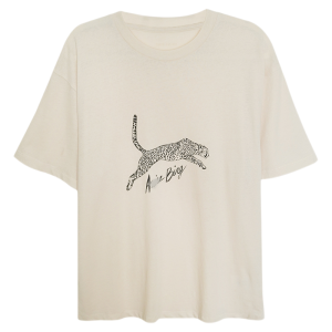 Lightweight Loose Letter Print Tshirt Cotton Blend