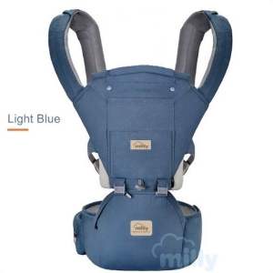 Milly เป้อุ้มเด็ก 6 in 1 ผ้าคอตตอน100% เกรดพรีเมี่ยม แถมฟรี ผ้าซับน้ำลาย 3 ชิ้น หมวกกันแดด Baby Hip Seat carrier