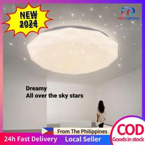 【RIDI】LED Modern Ceiling Lights Tri Color For Living Room Bedroom Diamond Ceiling Lamps