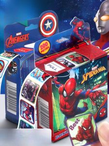 Marvel Spider-Man Iron Man Avengers Waterproof Ultraman Stickers for Boys Kindergarten Reward Encouragement Decorations