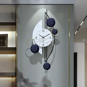 HOL 【Fans tone】 Living Room Creative Modern Simple Decoration Clock Personalized Home Fashion Art Nordic Light Luxury Wall Watch Clocks