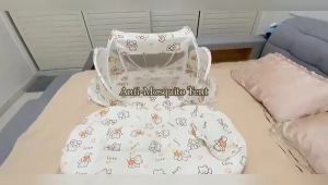 4 In1 Baby Mosquito Tent & Net Large Size Foldable Anti-insects Net With Soft Cushion&Pillow