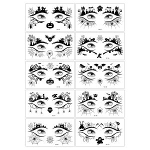 Halloween spider web Cartoon Tattoos Stickers Temporary Bloodstain Wound Costume Festival Celebration Make Up Arm Face Tattoo